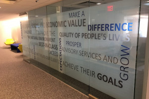 Printed Words on Frost Film