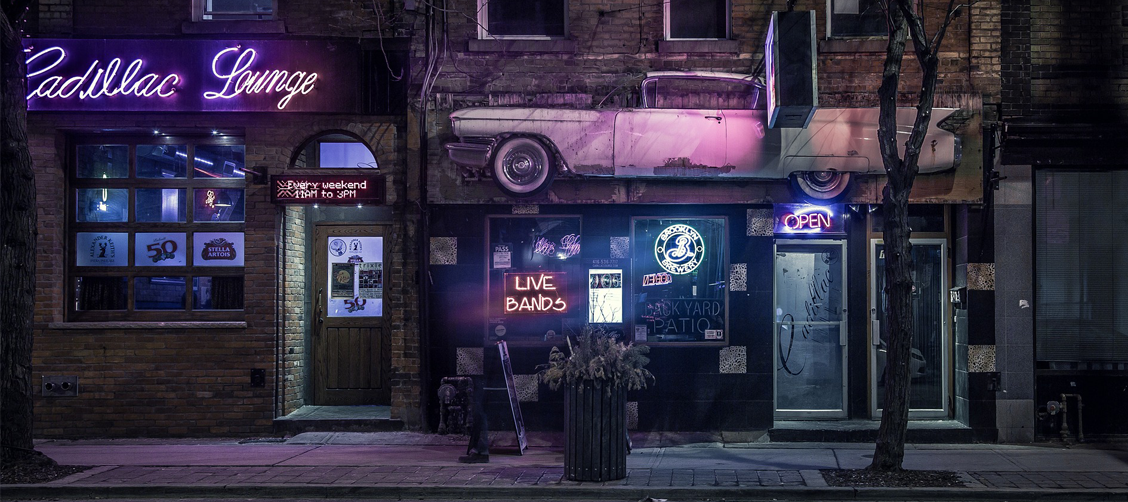 An abstract animated image of what neon signs could look like at a retail shop when installed by NGS.