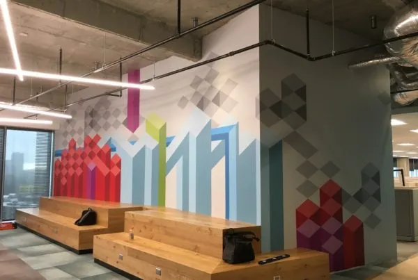 Printed Wall Mural with multiple planes