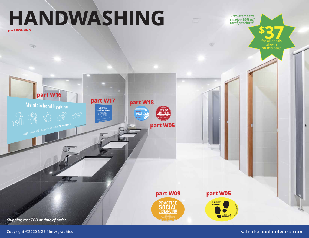 Examples of NGS Graphics implementation in a restroom.