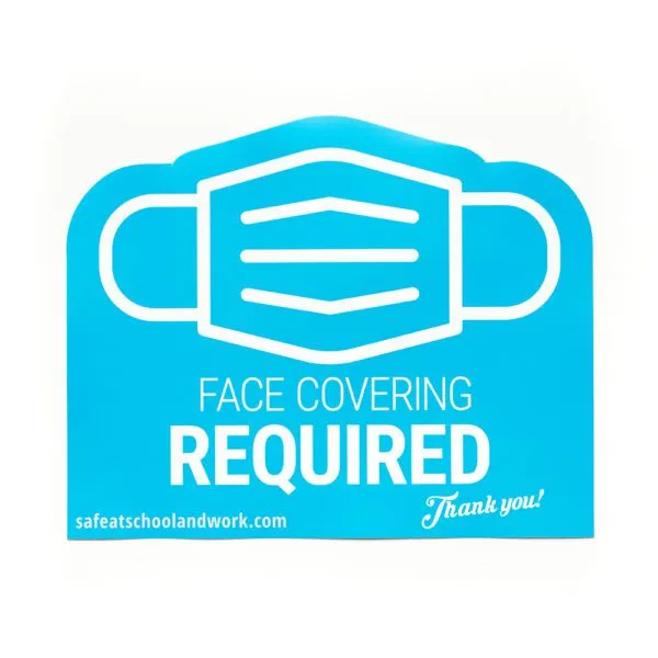 Face covering required graphic made by NGS for businesses.
