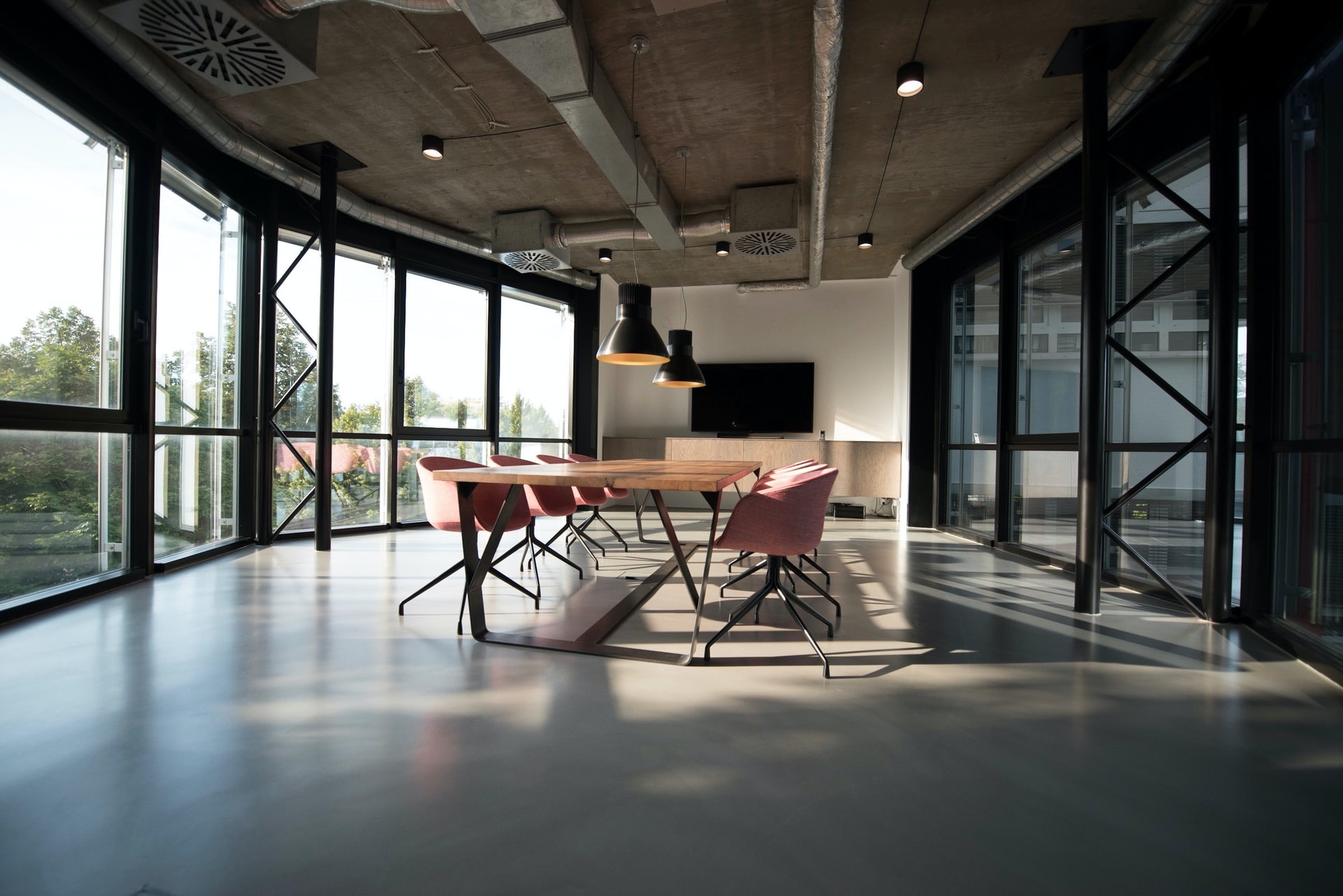 Sunlight coming through a conference room illustrating degree days