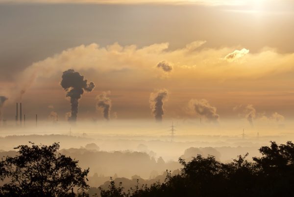 Smoke stacks illustrating the need for carbon legislation