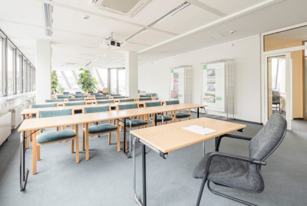 Classroom with windows showing the importance of campus safety and security