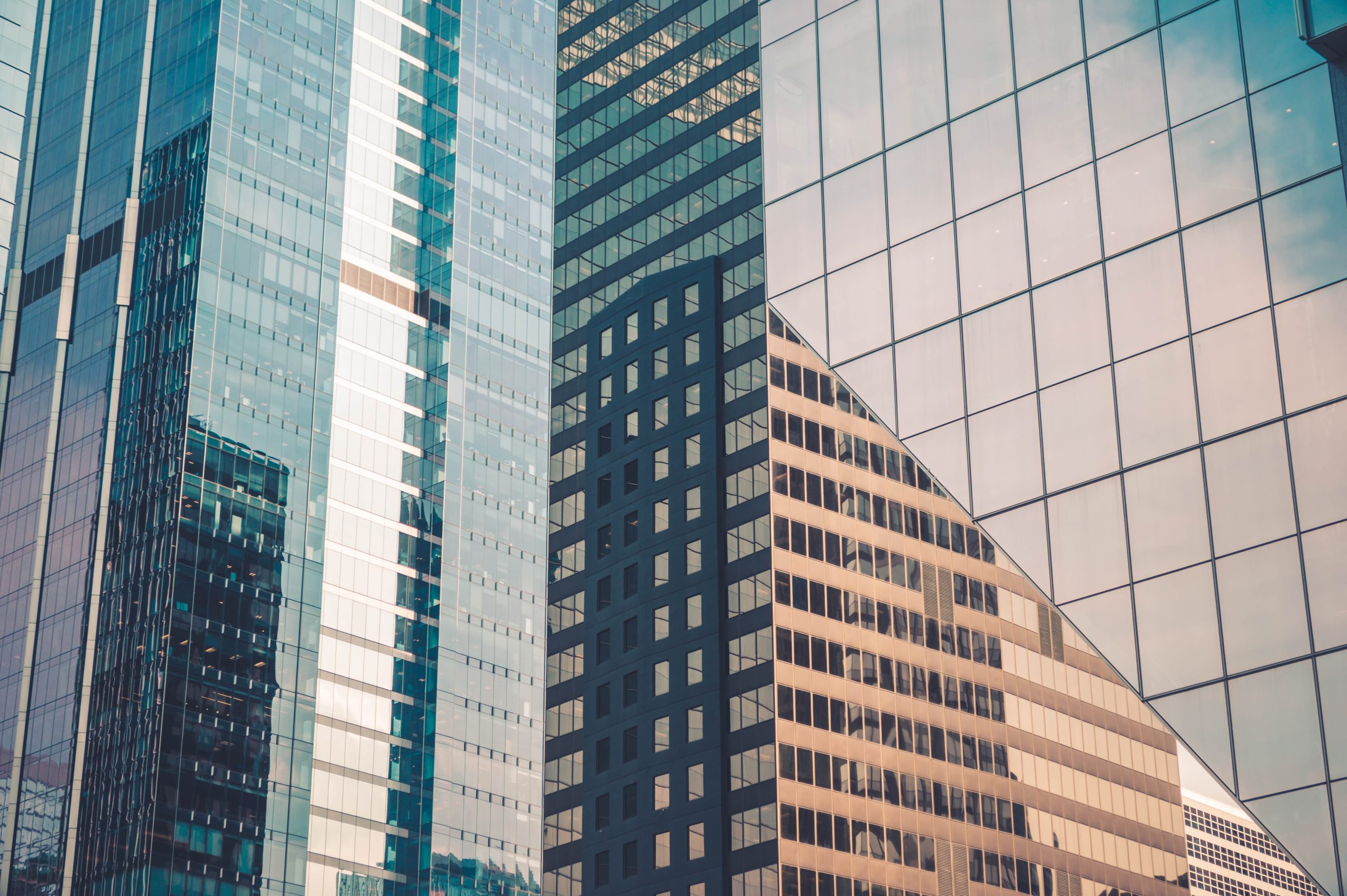 Buildings with dual-reflective window film